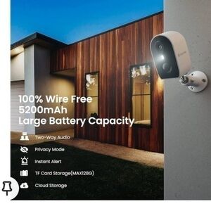 GALAYOU Home Security Outside2K Battery Powered WiFi Surveillance Indoor/Outdoor